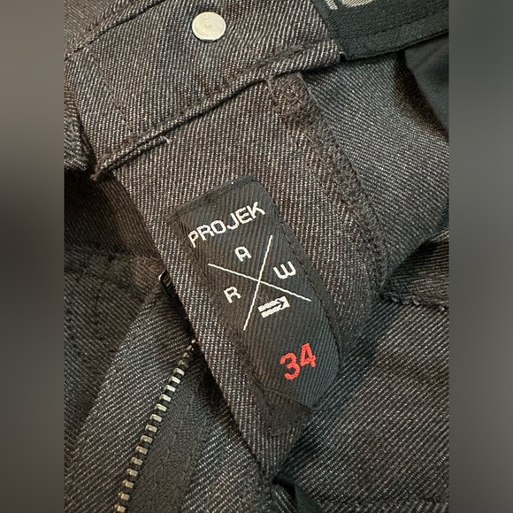 NWT Men’s Projek Raw Black Denim Jogger Stretch Cargo Pants/ Jeans - Size 34 - Picture 5 of 14